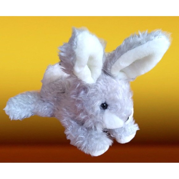 Vintage HUGFUN Bunny Rabbit Plush 8.5 Long Eared Gray Shaggy Stuffed Animal Toy - Picture 5 of 7